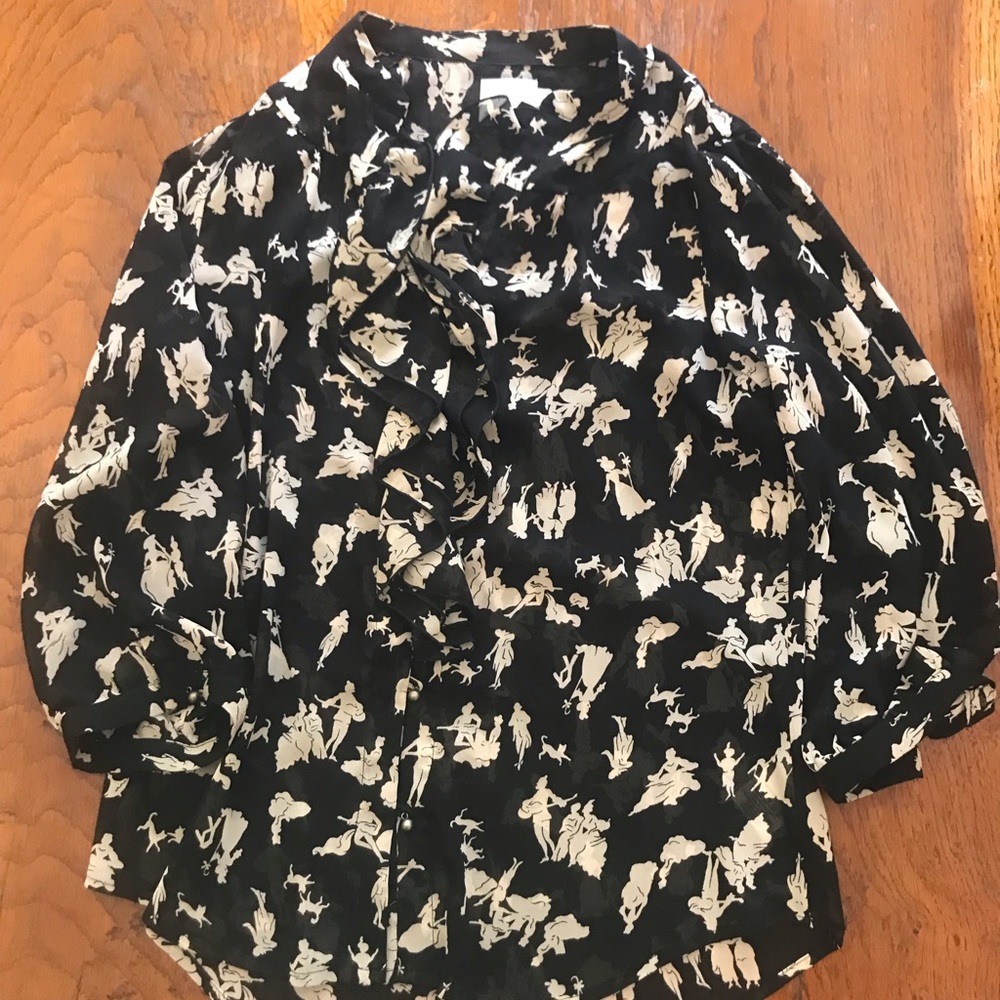 Cute black and white print Anthropologie shirt